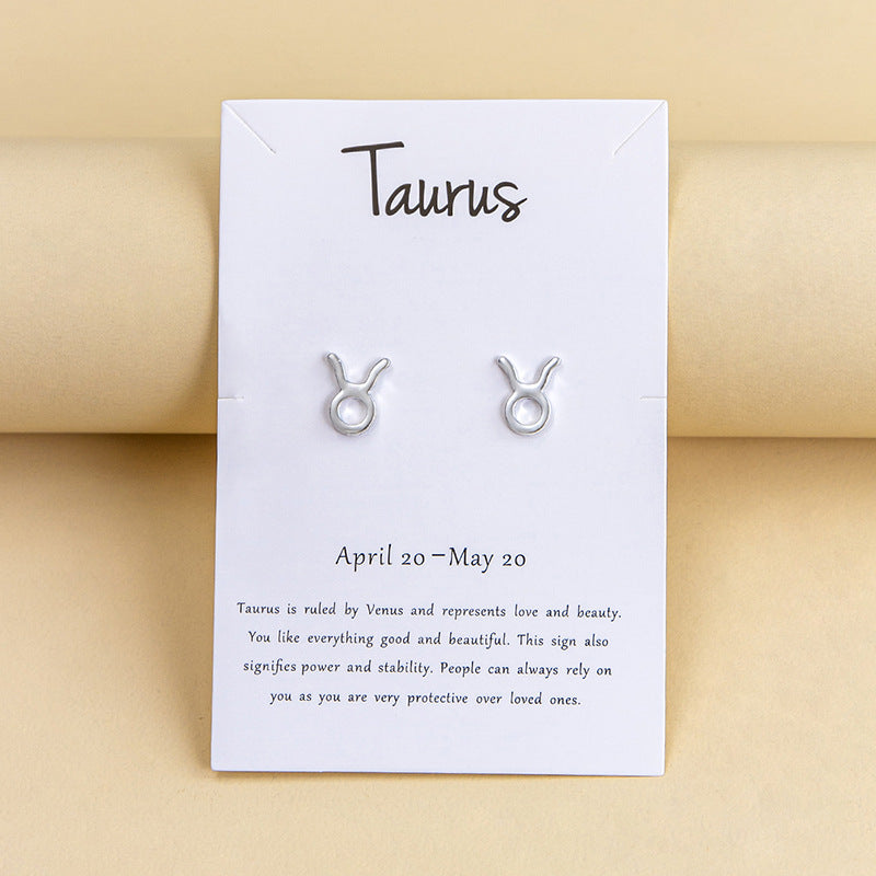 Twelve Constellation Earrings Gold And Silver 12 Zodiac