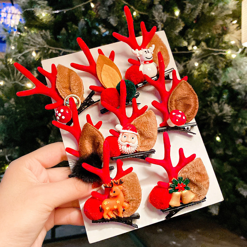 Christmas Hairpin Duck Clip Headdress Snowman Cute Antler Clip Hair Ornament
