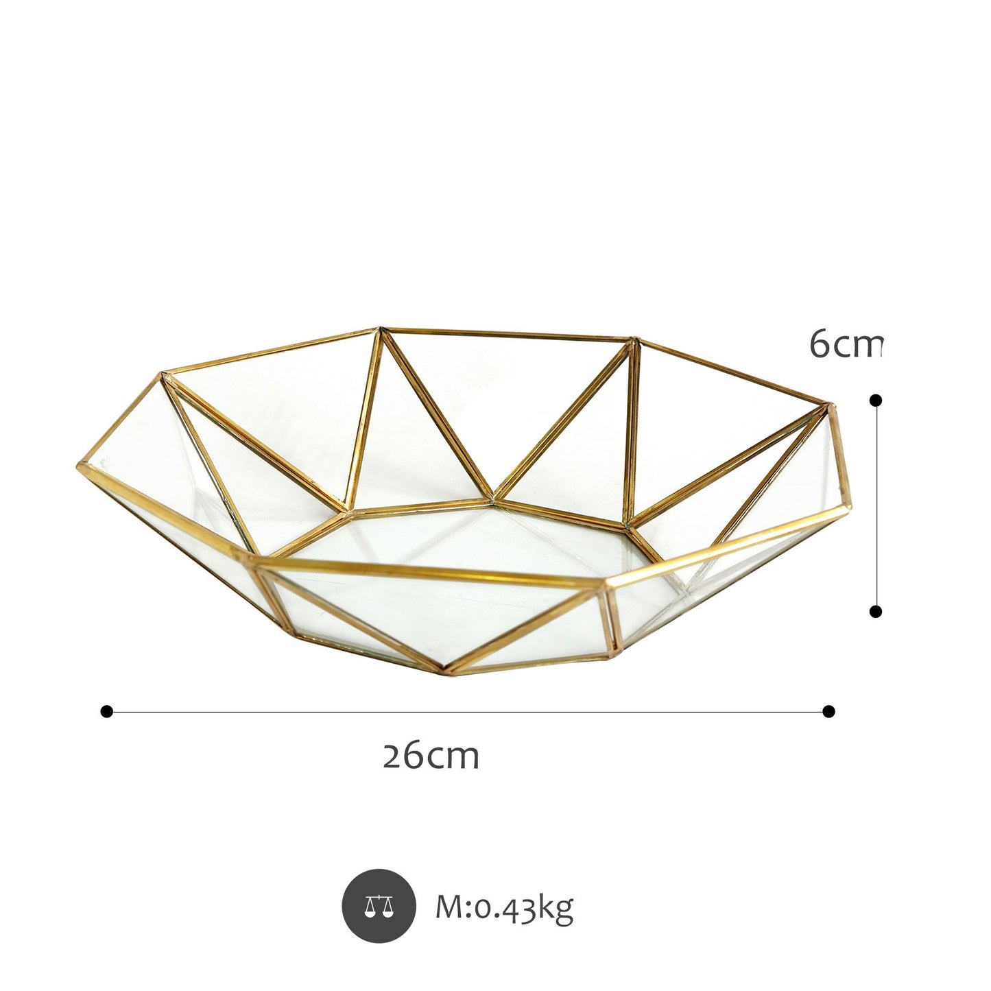 Phnom Penh Glass Flower House Brass Cake Display Plate Display Storage