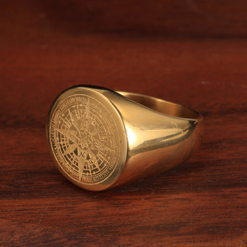 Vintage Compass Stainless Steel Men's Ring Titanium Steel Compass Mystery Ring