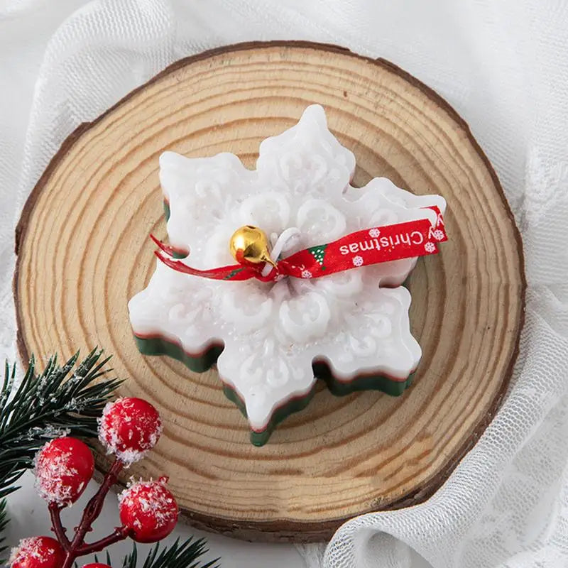 Christmas Aromatherapy Candles Snowflake Candle Decor Christmas Scented Candles Gift Smokeless Christmas Snowflake Shaped Candle