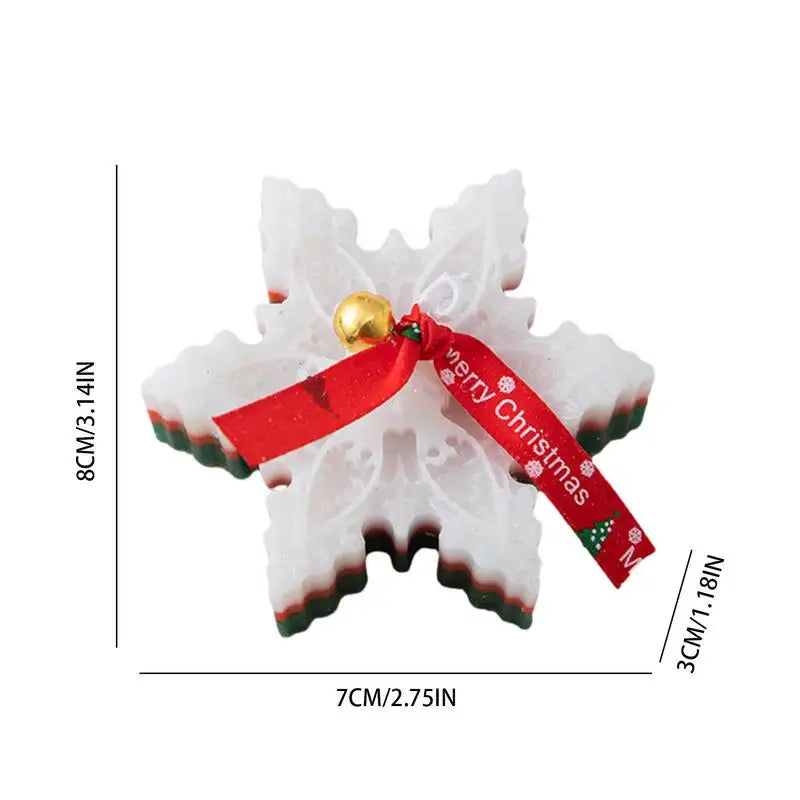 Christmas Aromatherapy Candles Snowflake Candle Decor Christmas Scented Candles Gift Smokeless Christmas Snowflake Shaped Candle